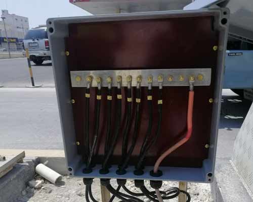 Cathodic protection junction box installed on site